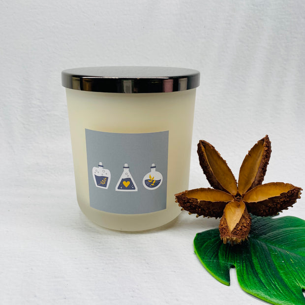 Soy Candle - Frosted Jar XL - Citrus, Sage and Chamomile