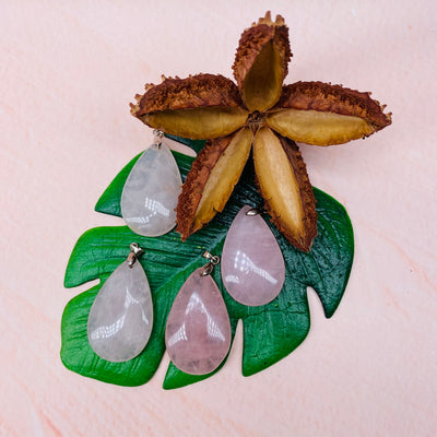 Rose Quartz - Tear Drop Pendant