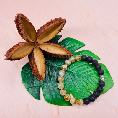 Lava Stone - Citrine - Aromatherapy Bracelet