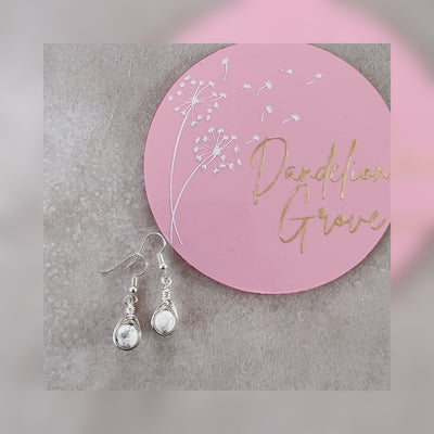 Howlite Wire Wrapped Earrings - #DG-HOW01