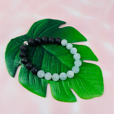 Lava Stone - Aquamarine - Aromatherapy Bracelet
