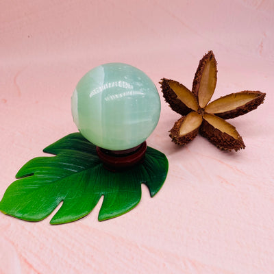 Pistachio (Emerald) Calcite Sphere - #PCAL-SP02