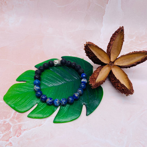 Lava Stone - Lapis Lazuli - Aromatherapy Bracelet