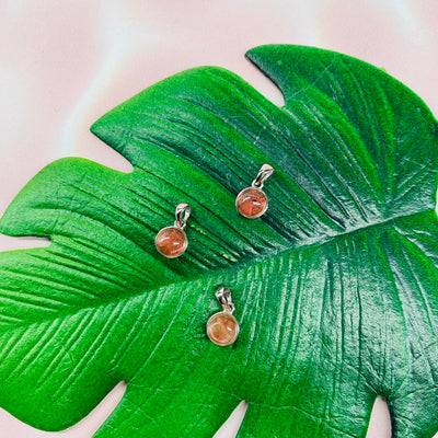 Small Strawberry Obsidian Pendant - Sterling Silver