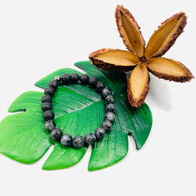 Lava Stone - Larvikite - Aromatherapy Bracelet