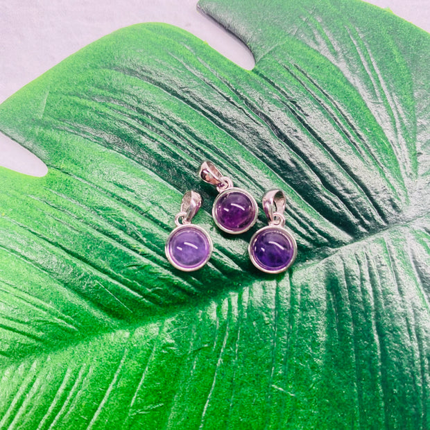 Small Amethyst Pendant - Sterling Silver