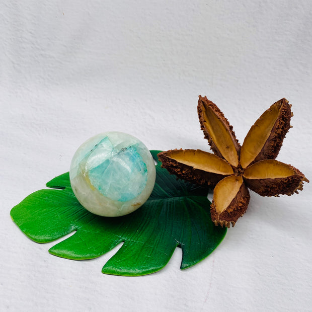 Chrysocolla in Quartz Sphere - #CHRQ-SP05