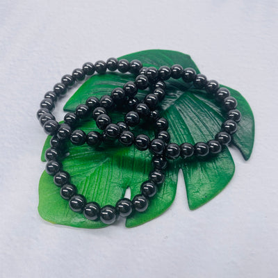 Crystal Bead Bracelet - Hematite