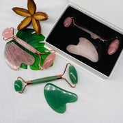 Crystal Gua Sha and Face Roller Gift Set