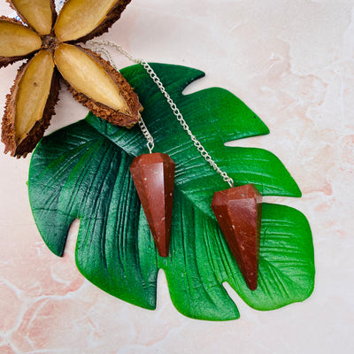 Red Jasper Faceted Pendulum