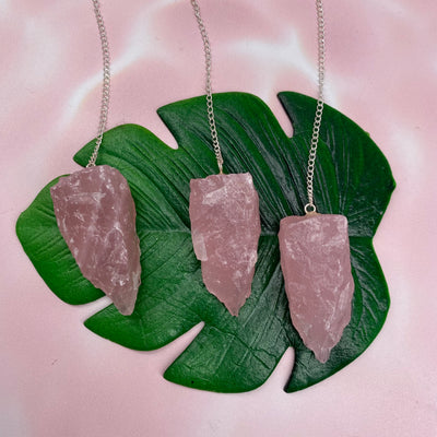 Rose Quartz Rough Pendulum