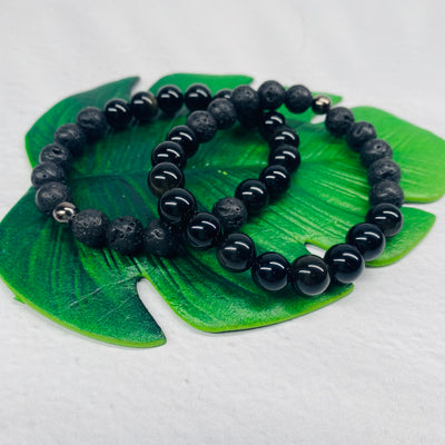 Lava Stone - Sheen Obsidian - Aromatherapy Bracelet