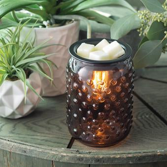 Electric Wax Warmer - Smokey Glass Hobnail