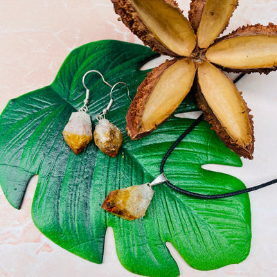 Citrine Necklace and Earring Set